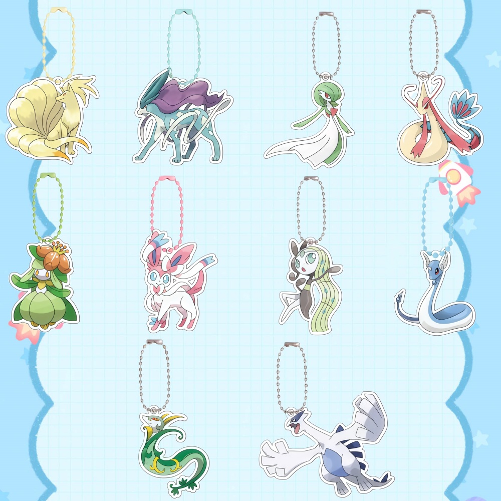 Model Kit Lugia - ポケモンミロティックルギアシルビオン自作漫画かわいいアクリルキーホルダーバックパックアクセサリーペンダントアニメクラシックコレクション