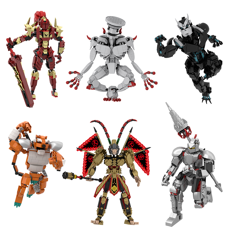 Model Kit Kaiju No 8 - 子供のためのポータブルテーブルブロックモンスターシリーズ,手作りのパズルおもちゃ,組み立てられた誕生日プレゼント,新しい,kaiju,no.9とno.8