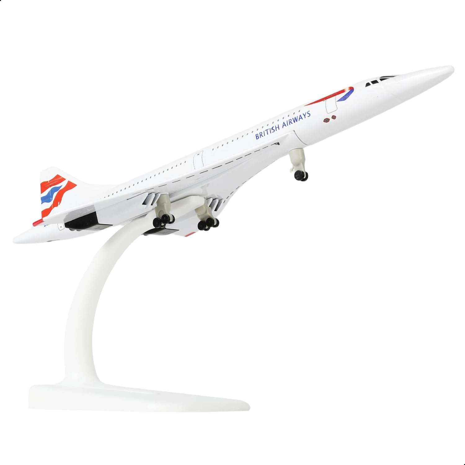 Model Kit Planes - 1/300 コンコード ブリティッシュ・エアウェイズ ダイキャストメタル飛行機模型おもちゃキット ホイール付きディスプレイスタンド付き コレクションや展示用