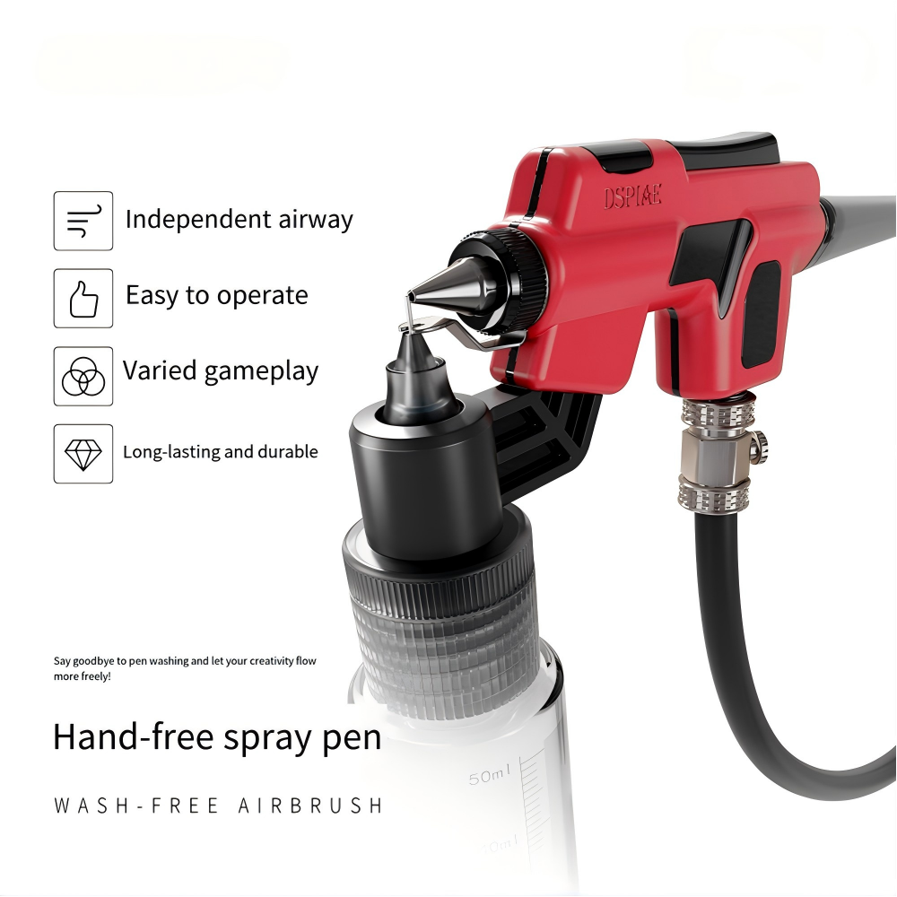 Model Kit Tool Set - DSPIAE PT-AB ウォッシュフリーエアブラシセット マーカーラック付き 簡単にスプレーできるモデルペイント モデラー用