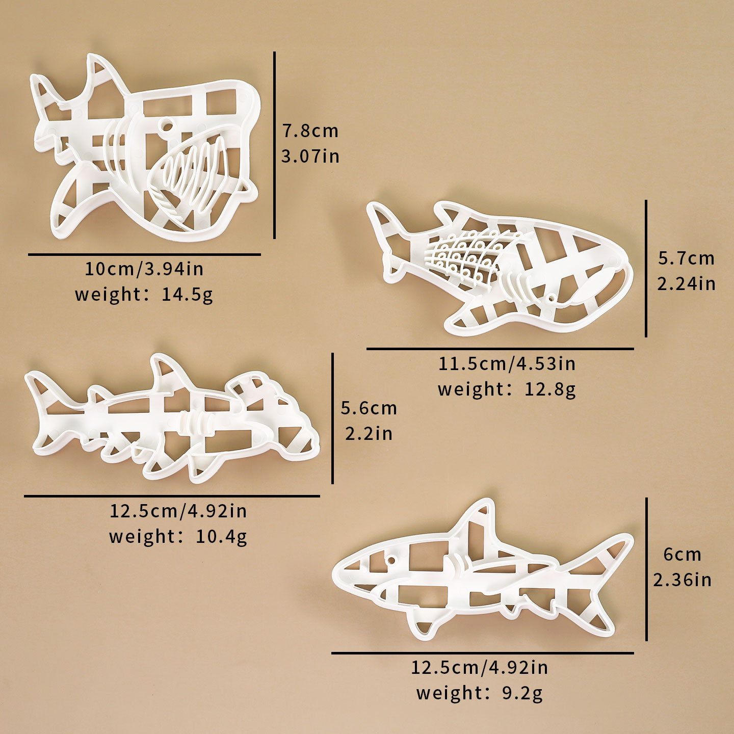 1個/4個入り サメ型クッキー型 - グレートホワイトシャー - Model Kit Tank のレビューと価格