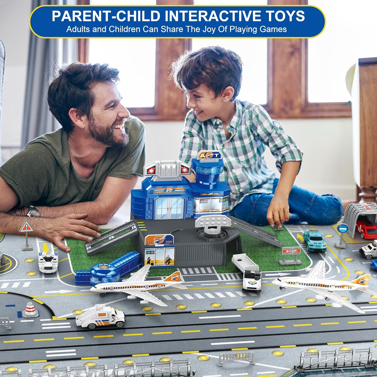 子供用空港シーンおもちゃセット、車、ヘリコプター、飛行機、タ - Model Kit Planes のレビューと価格