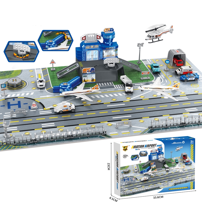 子供用空港シーンおもちゃセット、車、ヘリコプター、飛行機、タ - Model Kit Planes のレビューと価格